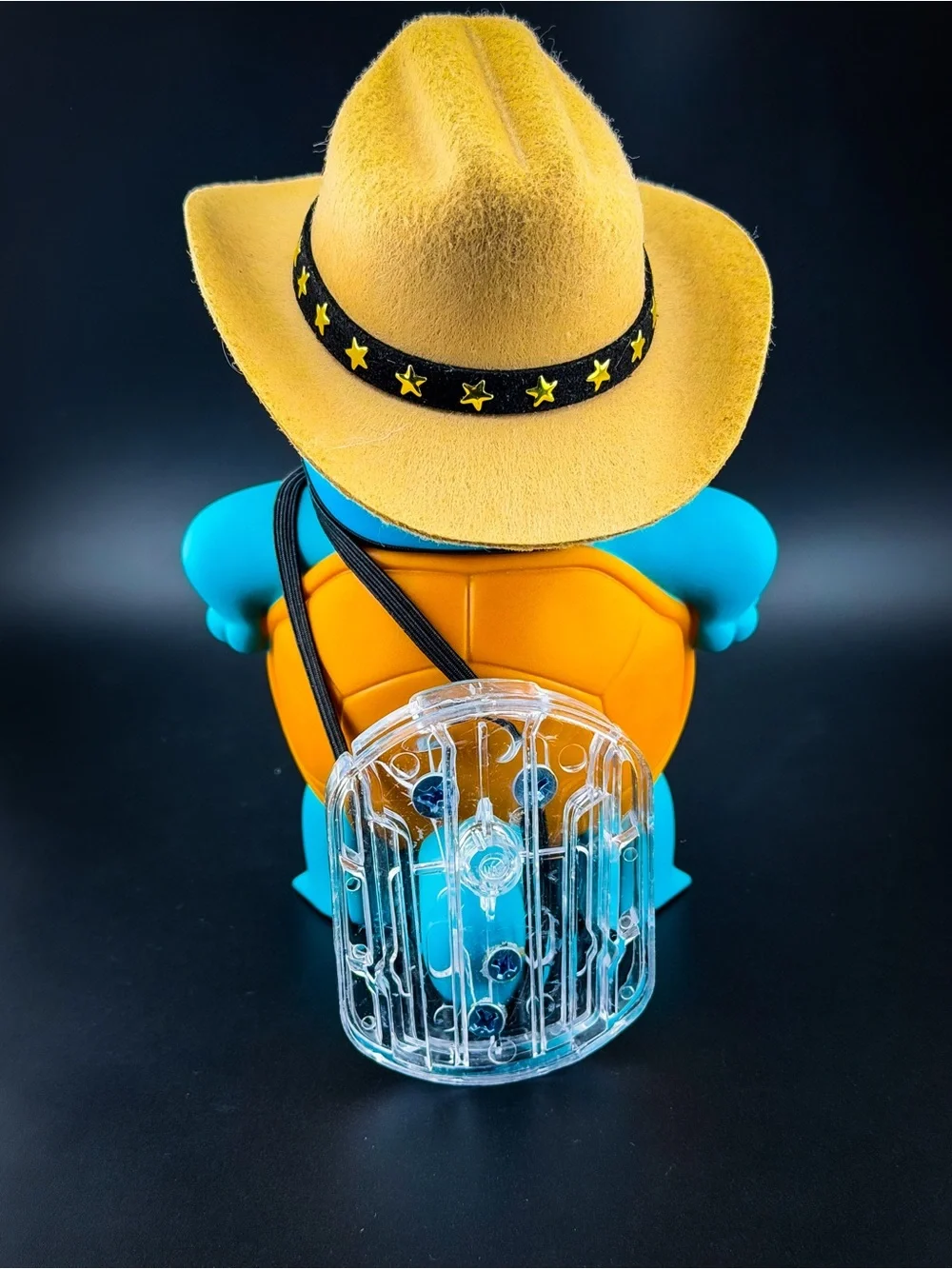 Pokemon Blue Turtle Figure with Orange Shell and Beige Hat